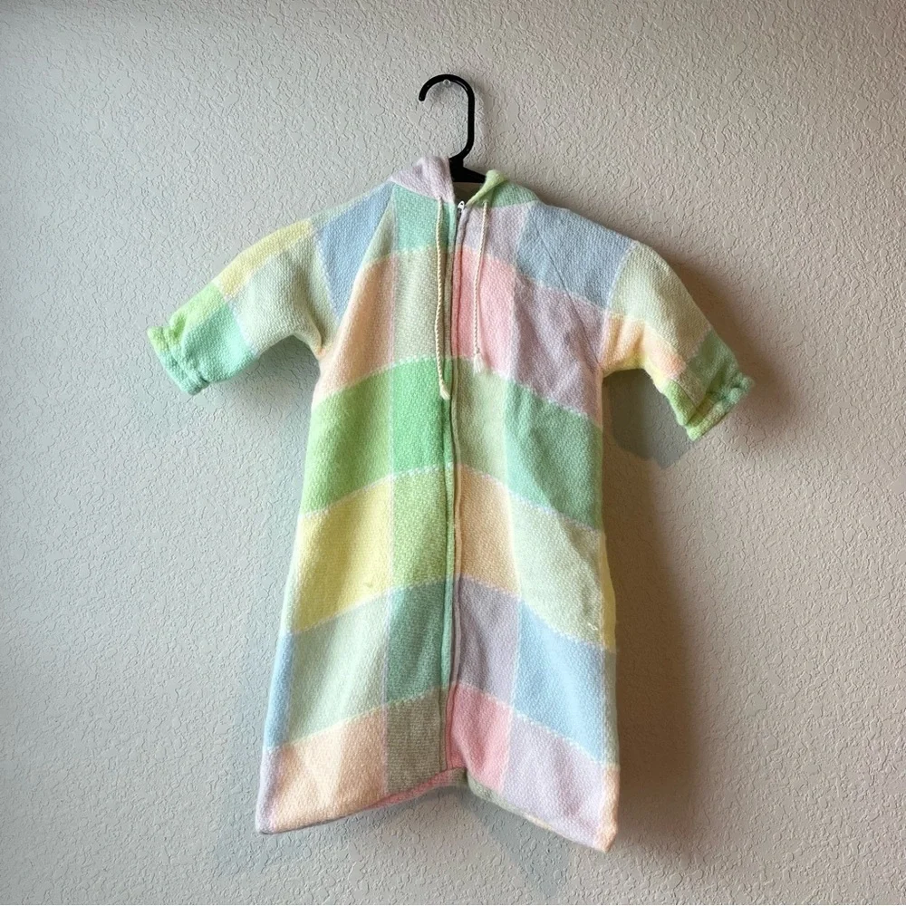 Vintage Cottagecore Handwoven Pastel Plaid Infant Sleeper The Three Weavers